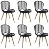 vidaXL Sillas de comedor 6 unidades de rat&aacute;n natural negro