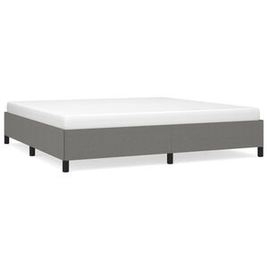 vidaXL Cama sin colch&oacute;n tela gris oscuro 200x200 cm