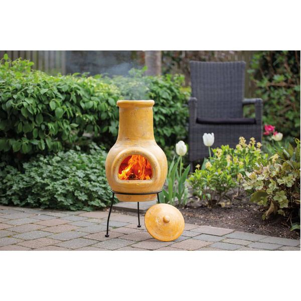 Redfire Chimenea Tampico arcilla amarilla 31x31x68 cm