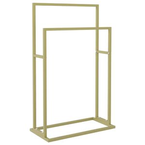 vidaXL Toallero de pie de hierro dorado 48x24x78,5 cm