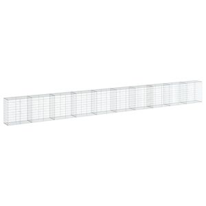 vidaXL Cesta de gaviones con cubierta hierro galvanizado 1000x50x100cm