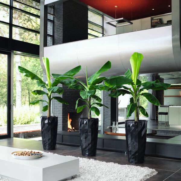 LECHUZA Macetero DIAMANTE Premium ALL-IN-ONE 40 cm negro mate