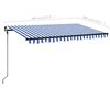 vidaXL Toldo retráctil manual con LED azul y blanco 400x300 cm