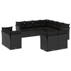 vidaXL Set de sof&aacute;s de jard&iacute;n 11 pzas y cojines rat&aacute;n sint&eacute;tico negro