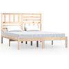 vidaXL Estructura de cama madera maciza de pino 135x190 cm