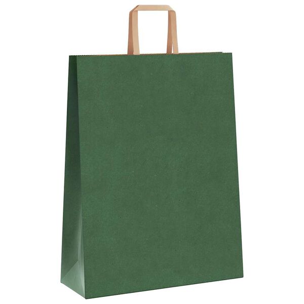 vidaXL Bolsas de papel con asas 50 uds verde 32x12x42 cm