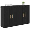vidaXL Mueble de pared 2 pcs Roble Negro 69,5 x 34 x 90 cm