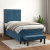 vidaXL Cama box spring con colch&oacute;n terciopelo azul oscuro 90x200 cm