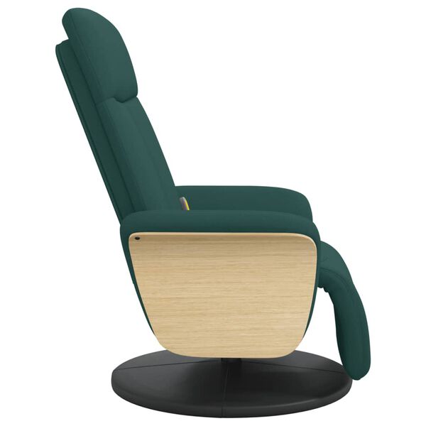 vidaXL Sill&oacute;n reclinable de masaje con reposapi&eacute;s tela verde oscuro