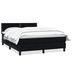 vidaXL Cama box spring con colch&oacute;n terciopelo negro 160x220 cm