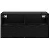 vidaXL Mueble de TV Montado en la Pared Roble Negro 60 x 30 x 30 cm