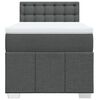 vidaXL Cama box spring con colch&oacute;n tela gris oscuro 100x200 cm