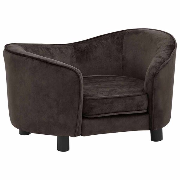 vidaXL Sof&aacute; para perro felpa marr&oacute;n 69x49x40 cm