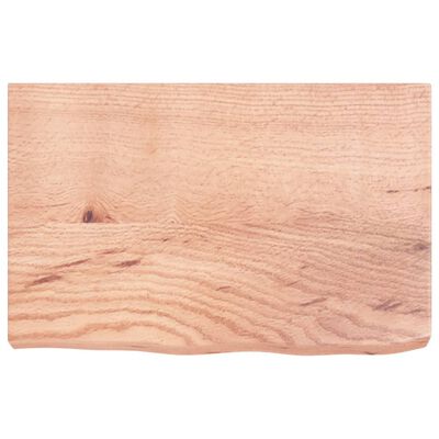 vidaXL Tablero mesa madera roble tratada marrón claro 60x40x(2-6) cm