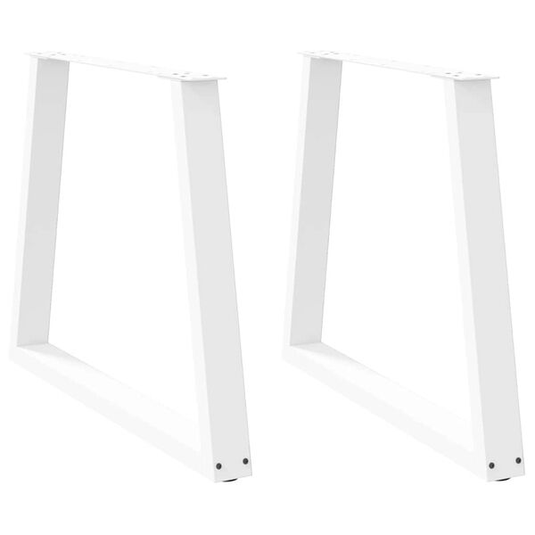 vidaXL Patas para mesa de comedor en forma de V (2 unidades), color blanco, 80 x (72-73,3) cm, acero