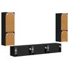 vidaXL Conjunto de mueble de TV 4 pcs Negro Madera de ingenier&iacute;a