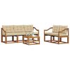 vidaXL Conjunto de sof&aacute;s de exterior con coj&iacute;n 6 pcs Natural y Beige