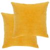 vidaXL Cojines 2 unidades terciopelo de algod&oacute;n amarillo 45x45 cm