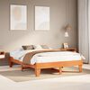 vidaXL Cama sin colch&oacute;n madera maciza pino marr&oacute;n cera 150x200 cm