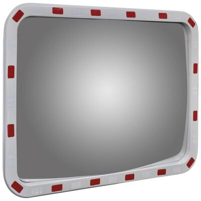 vidaXL Espejo de tráfico convexo rectangular con reflectores 60 x 80cm