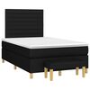 vidaXL Cama box spring con colch&oacute;n tela negro 120x200 cm
