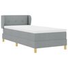vidaXL Cama tipo Box Spring con colch&oacute;n Gris claro 90 x 190 cm tela