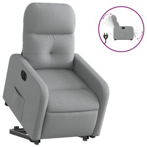 vidaXL Sill&oacute;n el&eacute;ctrico reclinable elevable de tela gris claro