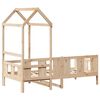 vidaXL Sofá cama con techo madera maciza de pino 90x200 cm