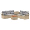 vidaXL Juego de Sof&aacute; 8 uds. Beige y Gris Claro 55 x 55 x 37 cm