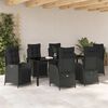 vidaXL Conjunto de Comedor de Jard&iacute;n 7 pcs Negro rat&aacute;n sint&eacute;tico