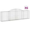 vidaXL Cestas de gaviones 6 uds forma de arco hierro 300x30x80/100 cm