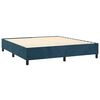 vidaXL Cama box spring con colch&oacute;n terciopelo azul oscuro 160x200 cm