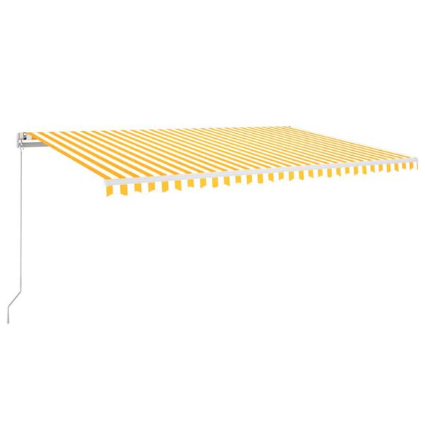 vidaXL Toldo retr&aacute;ctil manual amarillo y blanco 500x300 cm