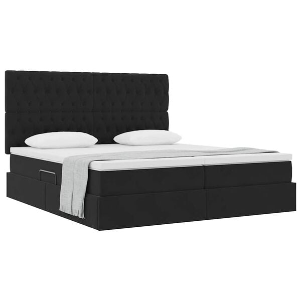 vidaXL Cama con almacenamiento Negro 180 x 200 cm Terciopelo
