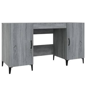vidaXL Escritorio de madera contrachapada gris Sonoma 140x50x75 cm