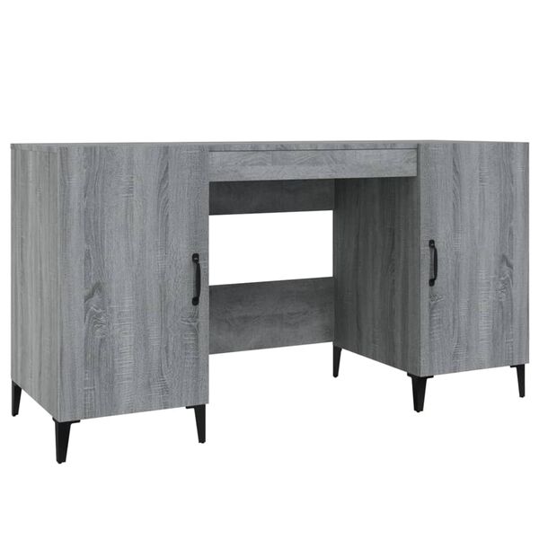 vidaXL Escritorio de madera contrachapada gris Sonoma 140x50x75 cm