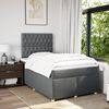 vidaXL Cama box spring con colch&oacute;n tela gris oscuro 120x190 cm