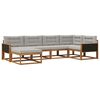 vidaXL Conjunto de sof&aacute;s de exterior 6 uds. Natural y Gris Claro