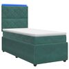 vidaXL Cama de muelles con LED y colch&oacute;n Verde oscuro 90 x 200 cm