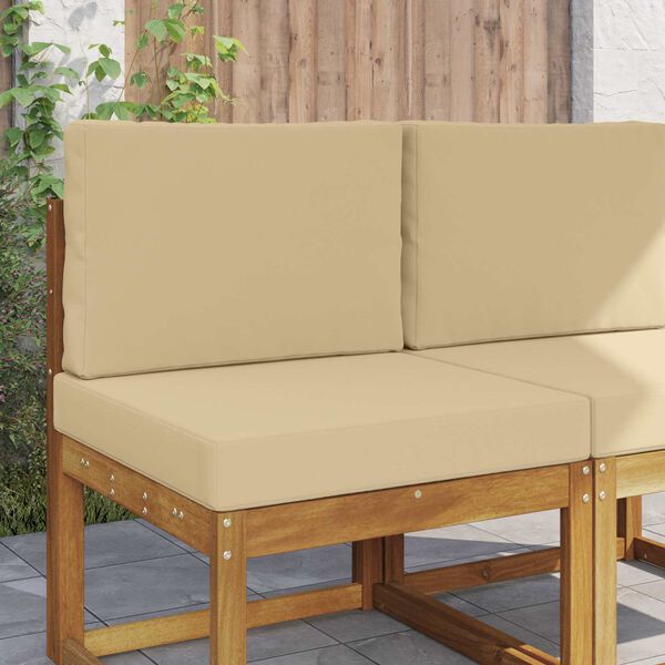 vidaXL Coj&iacute;n para sof&aacute; de exterior 2 pcs Beige Poli&eacute;ster