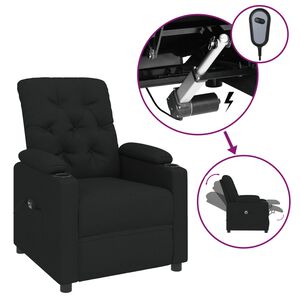 vidaXL Sill&oacute;n reclinable el&eacute;ctrico de tela negro
