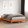 vidaXL Cama sin colchón madera maciza de pino marrón cera 160x200 cm