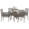 vidaXL Conjunto de Comedor de Jard&iacute;n 5 pcs Gris rat&aacute;n sint&eacute;tico
