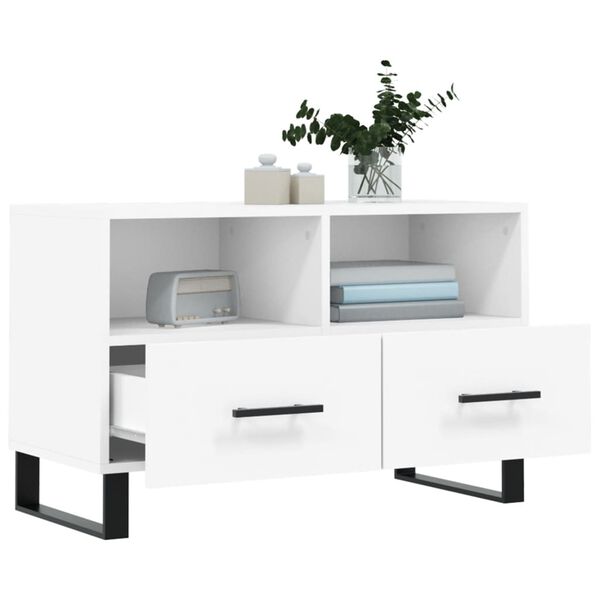 vidaXL Mueble para TV madera contrachapada blanco 80x36x50 cm
