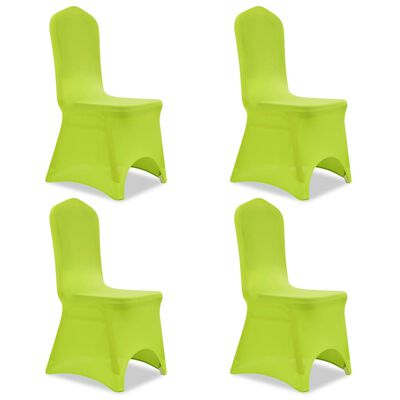 vidaXL Funda de silla elástica 4 unidades verde
