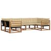 vidaXL Conjunto de sof&aacute;s de exterior 6 uds. Natural y Beige