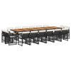 vidaXL Set de muebles jard&iacute;n 17 pzas con cojines rat&aacute;n sint&eacute;tico negro