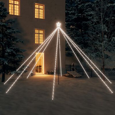 vidaXL Luces de árbol de Navidad interior 800 LED blanco frío 5 m