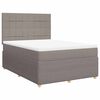 vidaXL Cama box spring con colch&oacute;n tela gris taupe 160x200 cm