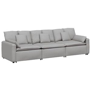 vidaXL Sof&aacute; modular con cojines color gris nube